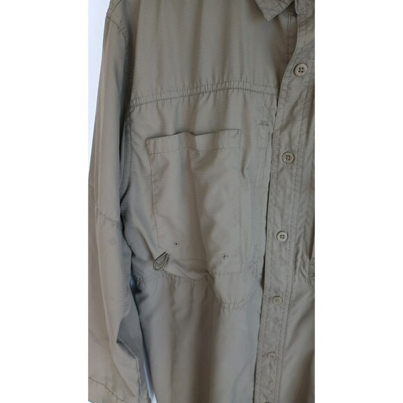 Reel Legends Men's Fishing Shirt Size Medium Button Up Long Sleeve Hunter Green - Picture 3 of 16